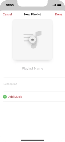 Press the text input field and key in a name for the playlist.