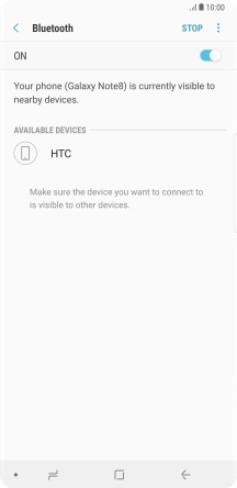 Press the required Bluetooth device and follow the instructions on the screen to pair the device with your phone.