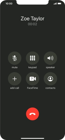 Press the end call icon to end the call.