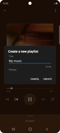 Key in a name for the playlist and press CREATE.