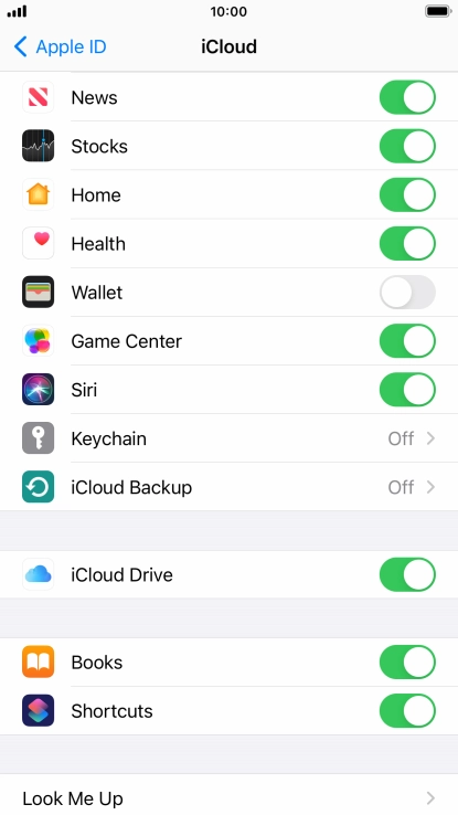 Press iCloud Backup.