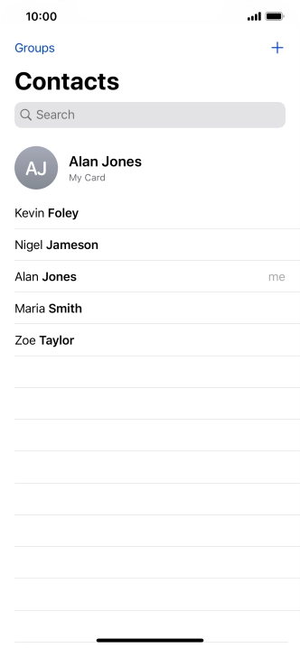 Press the new contact icon.