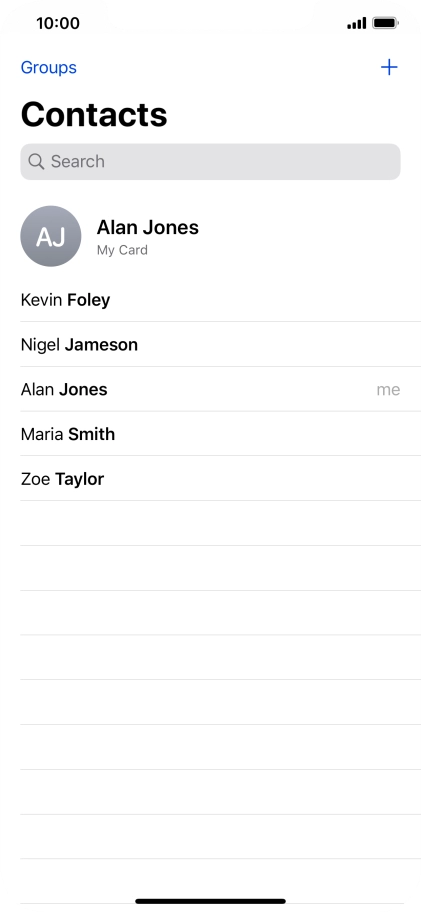 Press the new contact icon.