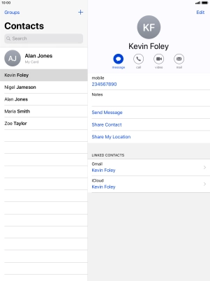 Press the new contact icon.