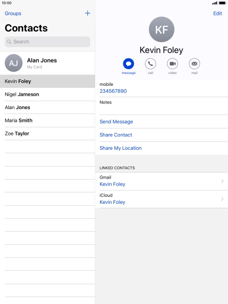 Press the new contact icon.