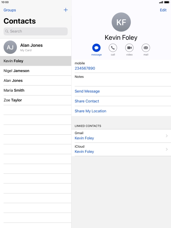 Press the new contact icon.