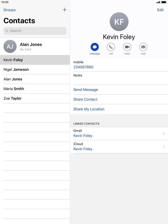 Press the new contact icon.
