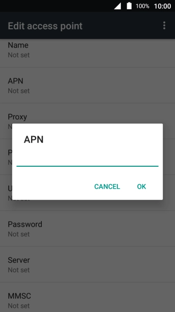 Key in live.vodafone.com and press OK.