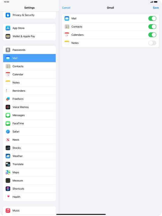 If this screen is displayed, you email account has been recognised and set up automatically. Follow the instructions on the screen to key in more information and finish setting up your tablet.