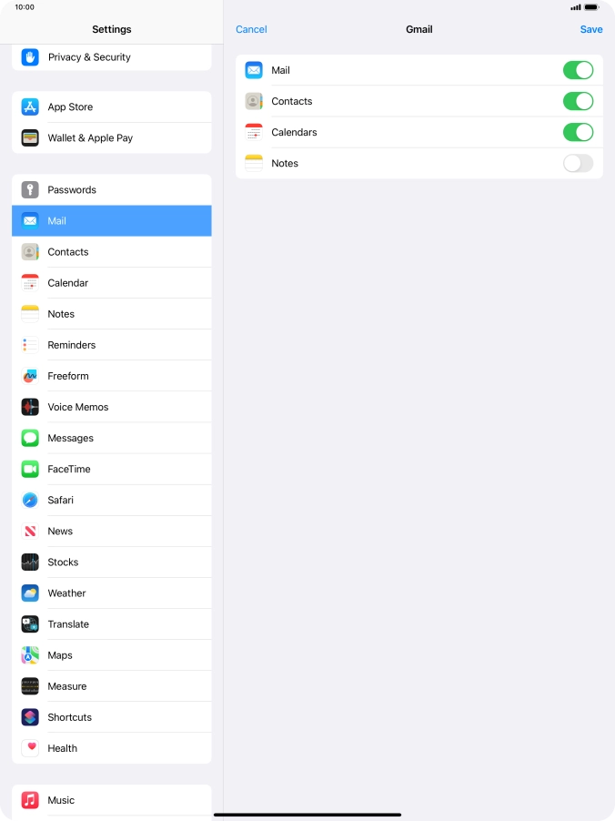 If this screen is displayed, you email account has been recognised and set up automatically. Follow the instructions on the screen to key in more information and finish setting up your tablet.