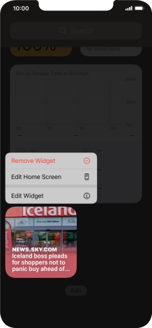 Press Remove Widget.