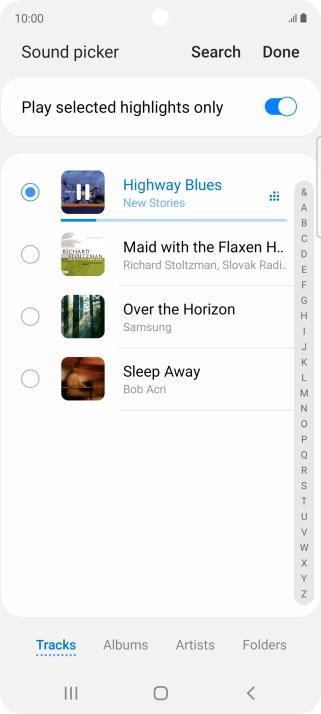 Once you've found a ring tone you like, press Done.