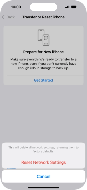 Press Reset Network Settings.