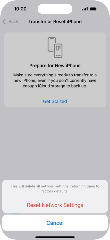 Press Reset Network Settings.