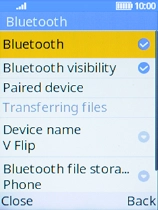 Select Bluetoth visibility to turn Bluetooth visibility on or off.