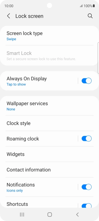 Press Screen lock type.