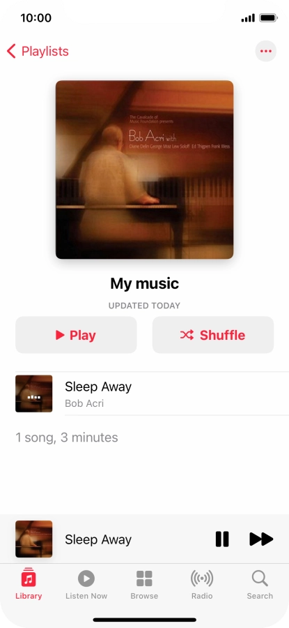 Press the song title.