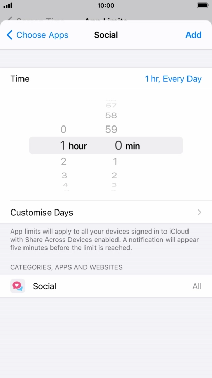 Press Customise Days.