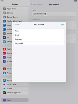 Press Description and key in the required name.