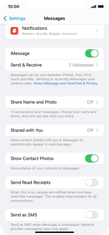 Press the indicator next to 