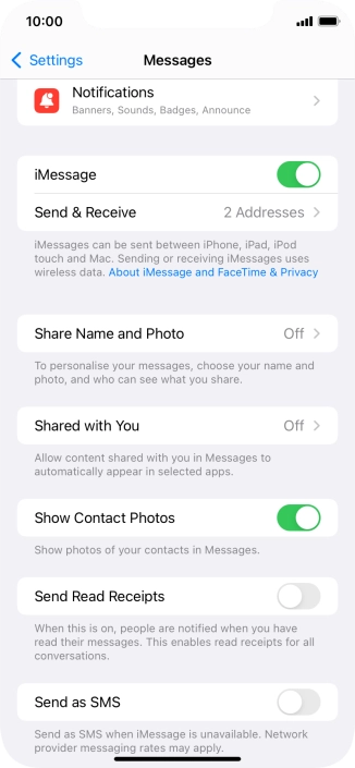 Press the indicator next to 