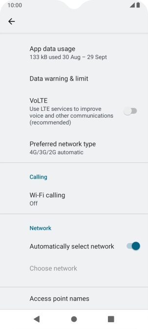 Press Access point names.