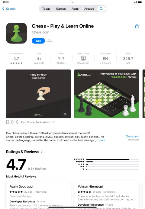 Press Get and follow the instructions on the screen to install the app.