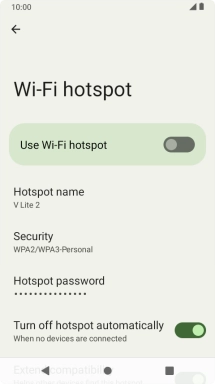 Press Hotspot name and key in the required name for the Wi-Fi hotspot.