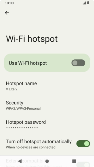 Press Hotspot name and key in the required name for the Wi-Fi hotspot.