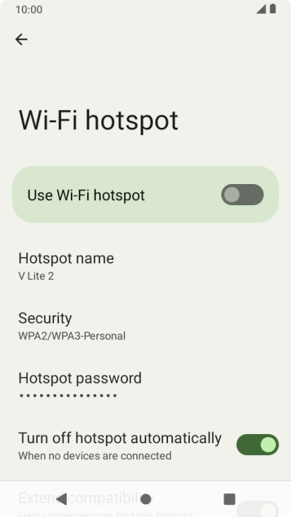 Press Hotspot name and key in the required name for the Wi-Fi hotspot.
