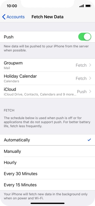 Press the indicator next to 