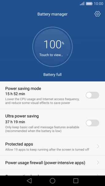 Press the indicator next to the required setting.