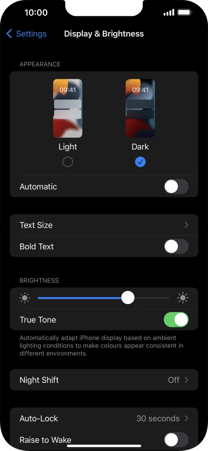 Press the indicator next to 