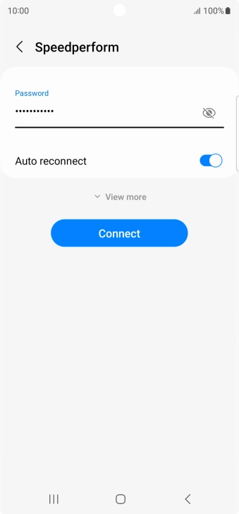 Key in the password for the Wi-Fi network and press Connect.