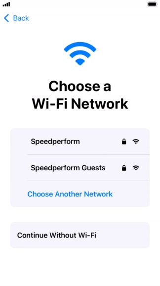 Press the required Wi-Fi network.