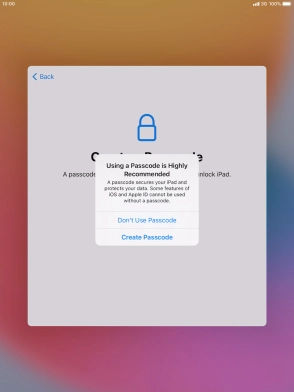 If you turn off the function, press Don't Use Passcode.