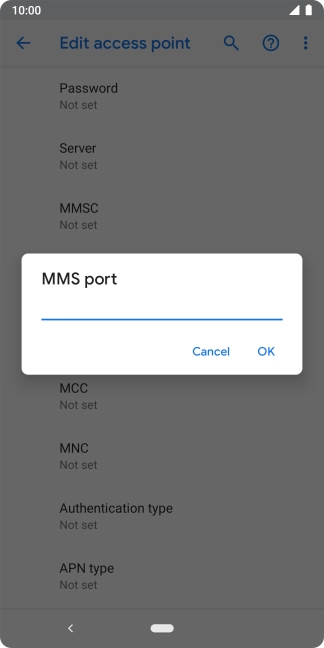 Key in 8080 and press OK.