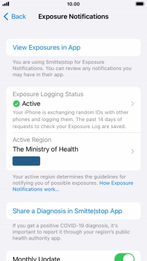 Press Exposure Logging Status.