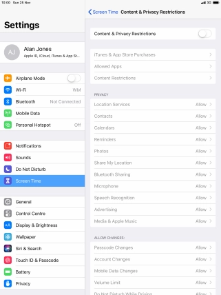 Press the indicator next to 