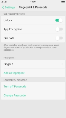 Press Turn off Passcode.