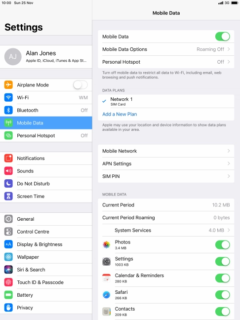 Press the indicator next to 