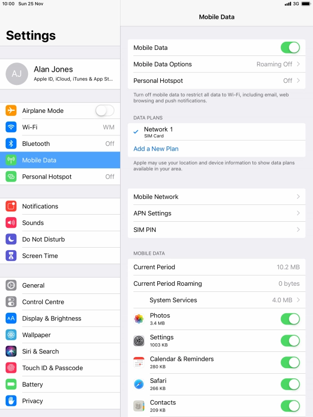 Press the indicator next to 