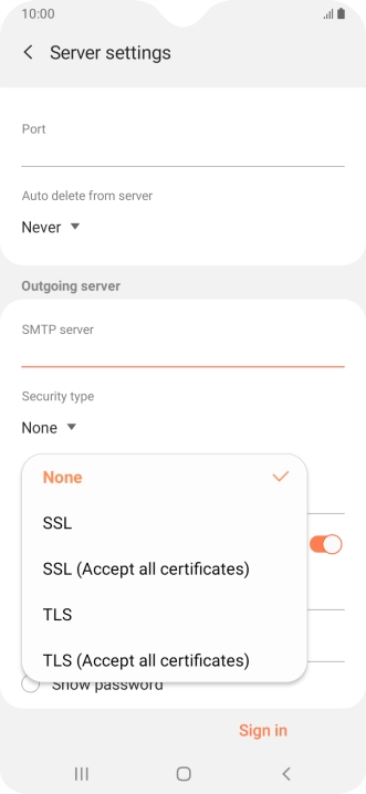 Press None to turn off the function.
