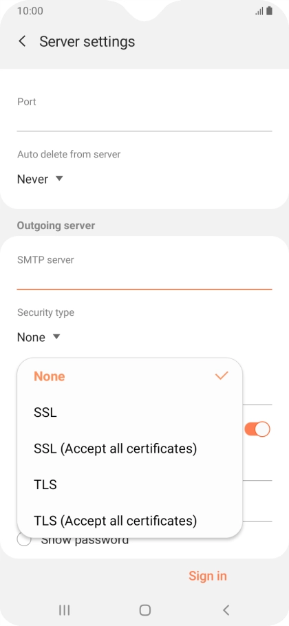 Press None to turn off the function.