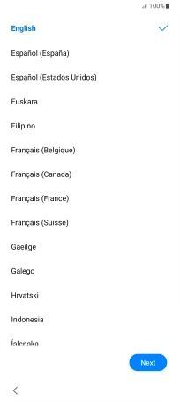 Press the required language.