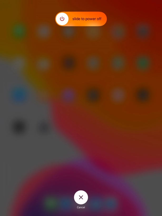 Press and drag the power off icon right.