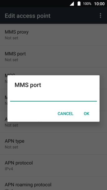 Key in 8080 and press OK.