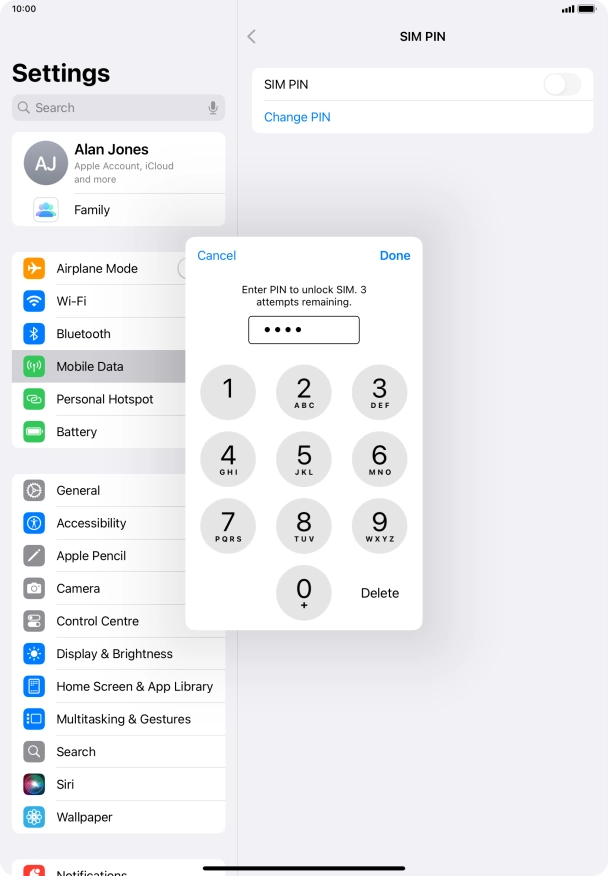 Key in your PIN and press Done.