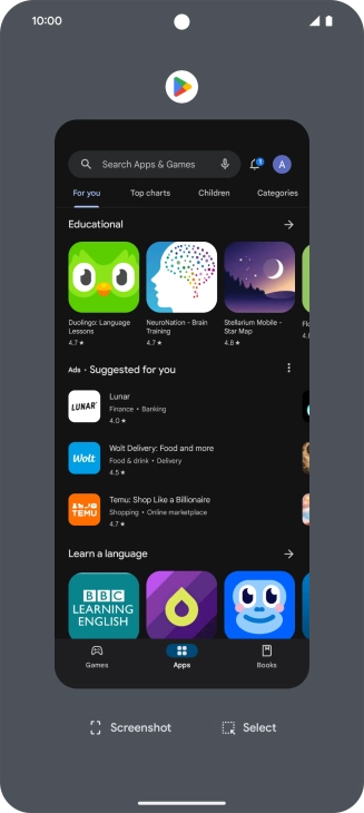 To end one running application, slide your finger upwards on the required application.