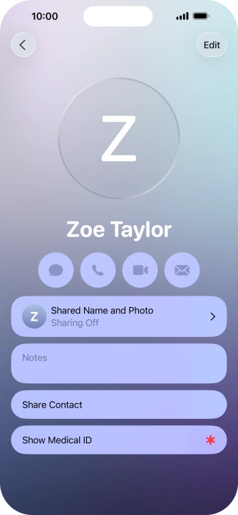 Press Shared Name and Photo.